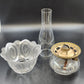 Antique Victorian Clear Pressed Glass Kerosene Oil Lamp Chimney Shade 14"