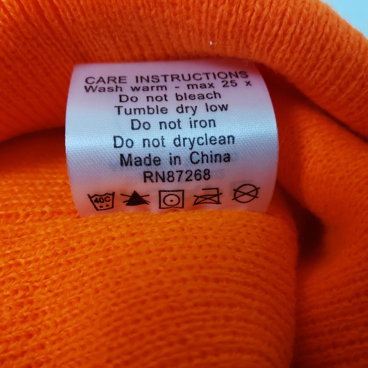 Majestic 75-8202 Reflective Trim Stripe HV Orange Knit Beanie Cap Hat Warm New