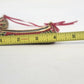 Pair Miniature Christmas Cloisonne Style Shoe Ornaments Red Floral Gold 4" Vtg