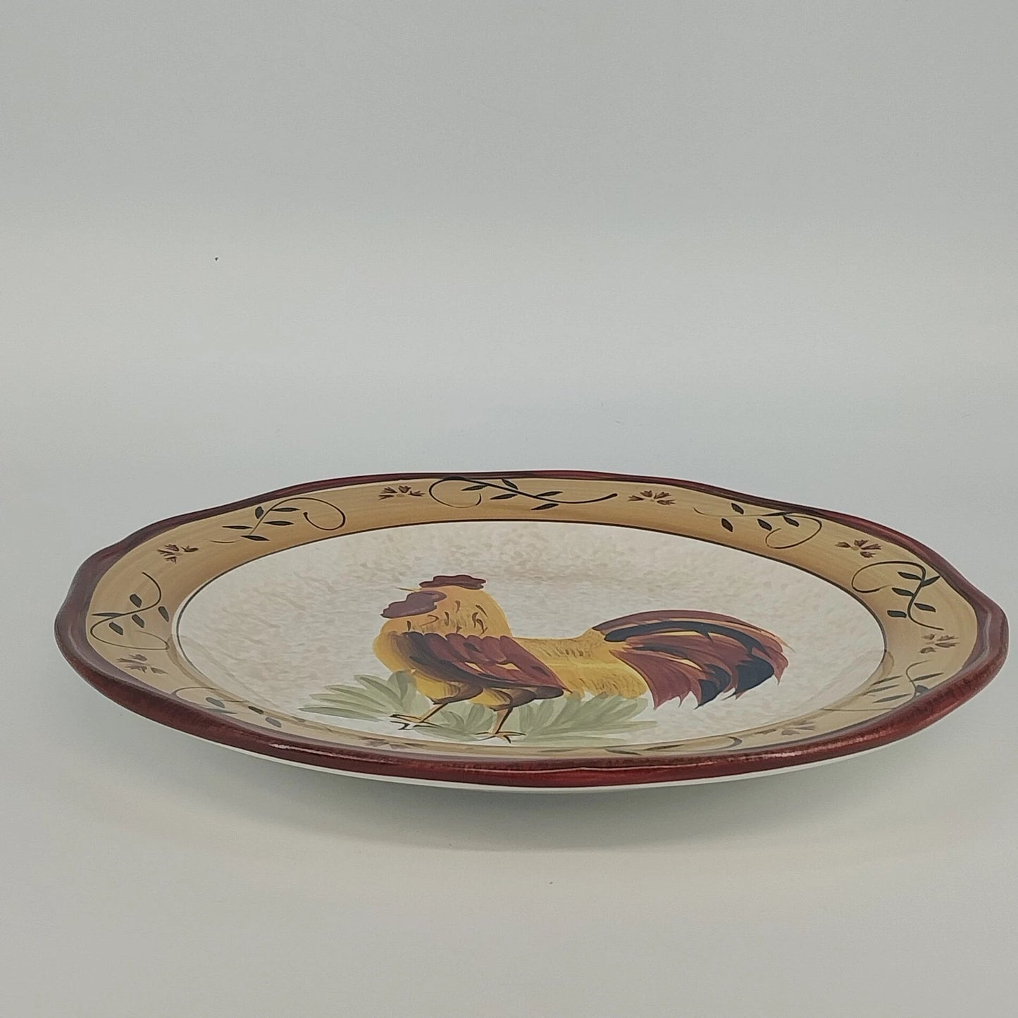 Canterbury Potteries Morning Sunrise Rooster Dinner Plate 11" Hand Painted