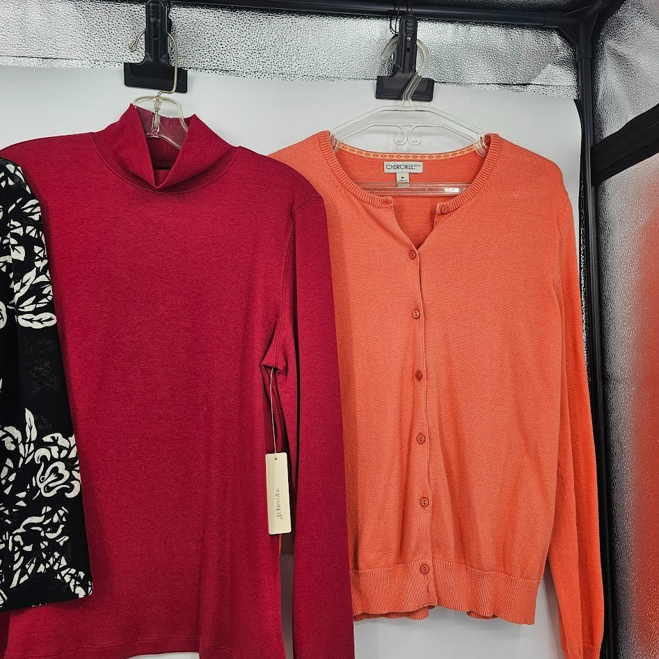 Women’s Tops & Sweaters Lot Size Medium 5 Pc Worthington Cherokee St John’s Bay Vintage Bundle