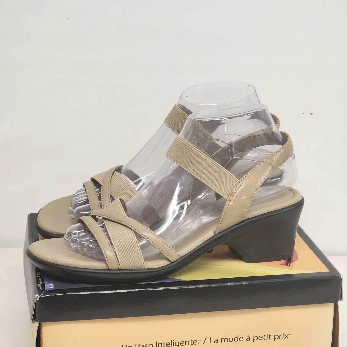 Montego Bay Club Marian Wedge Sandals Womens 7.5 Taupe Slip On