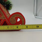 Santa Claus Wood Sleigh Card Holder Candy Bowl Pinecone Christmas 9" Centerpiece