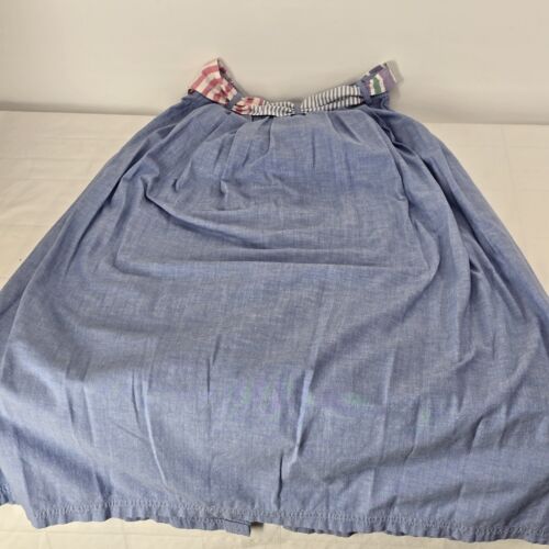 Susan Bristol Long Denim Button Skirt Size 4 Stretch Waist Pleated with Scarf