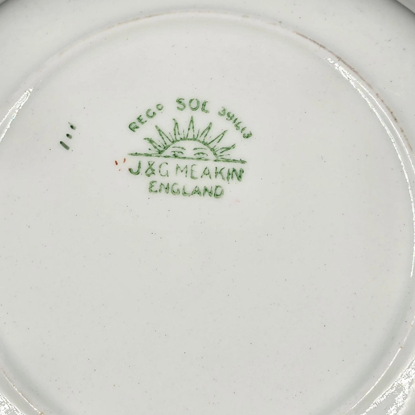 Nebraska Blue Round Vegetable Bowl 8" England Blue Rim Flower Accent J&G Meakin
