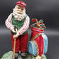 St Nicholas Square Resin Golfing Santa Claus and Gopher Vintage Rare 8.5" Tall