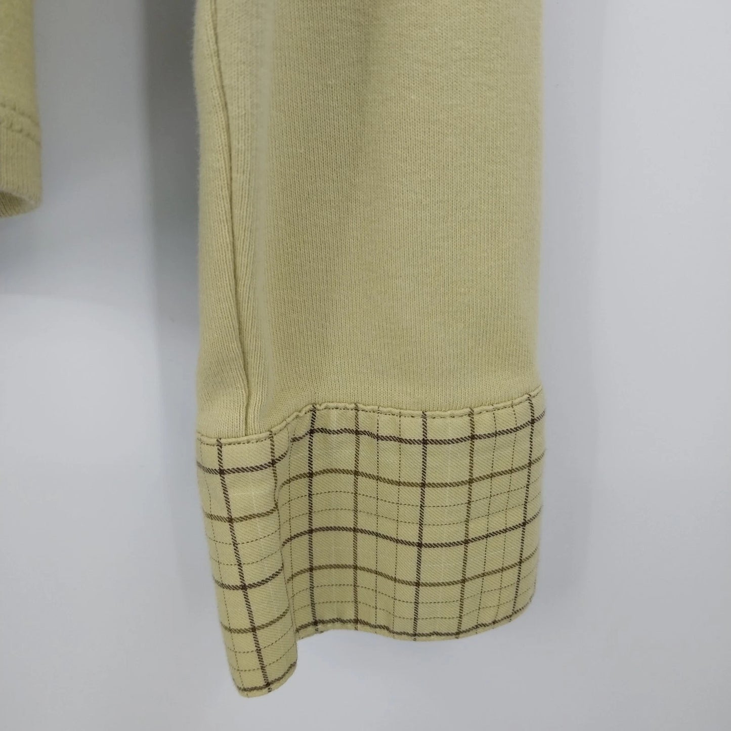 LOFT Ann Taylor Green Plaid Trim Blouse Womens Medium Top