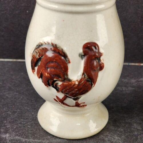 Rooster Chicken Salt & Pepper Shakers VG Pottery 4.5" Tall Vintage No Stoppers