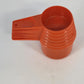 Tupperware Harvest Orange Measuring Cups Set 6 Complete 1970s MCM Retro Kitchen