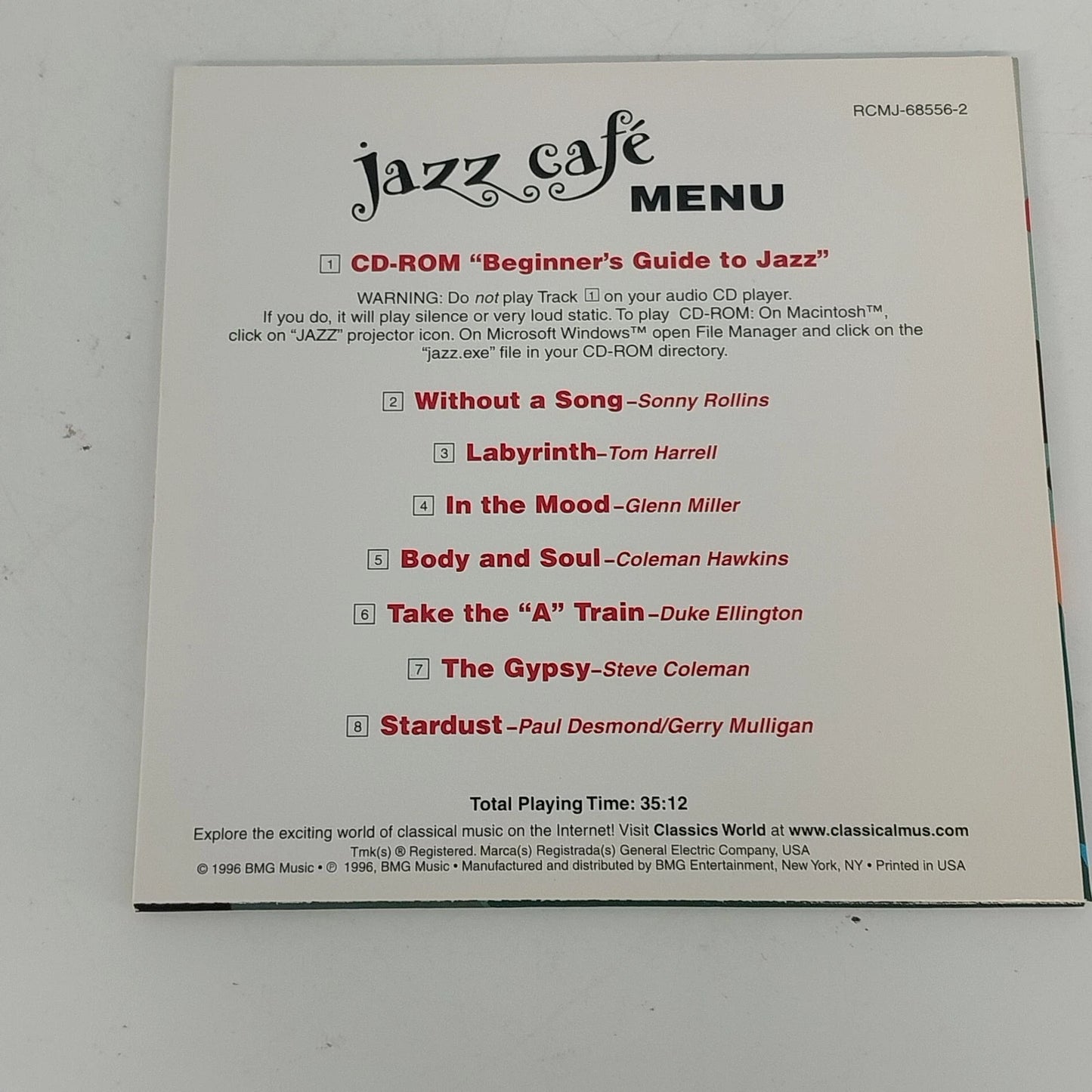 Borders Books Music Cafe Jazz Cafe Sampler CD RCA Victor Greatest Hits Jazz