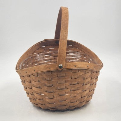 Longaberger Full-Size Maple Brown Crocus Basket w Plastic Protector Liner 2006