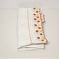 Solid White Twin Flat Sheet and Matching Pillow Case w Red & Yellow Floral Trim