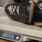 Predictions Black Leather Sneakers Womens Size 8 Beige Lace Shoes