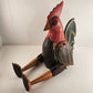ROOSTER Large Carved Wooden Hand-Painted Hinged Joint Puppet 13" Seated 20" Long