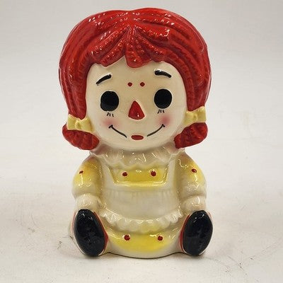 Rubens Original Raggedy Ann Ceramic Planter Vase 6" Original Japan 1976 Vintage