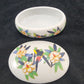 Carpentier Argentan Porcelain Oval Jewelry Box Birds & Flowers