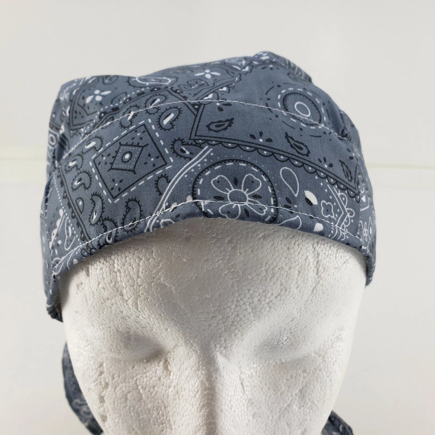 EZ Cool Cooling Du Rag Skull Cap Cowboy Blue Tie Headwrap Elastic Back