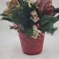 Pine Basket Christmas Centerpiece 15" Pinecone Greenery w Gifts & Music Symbols
