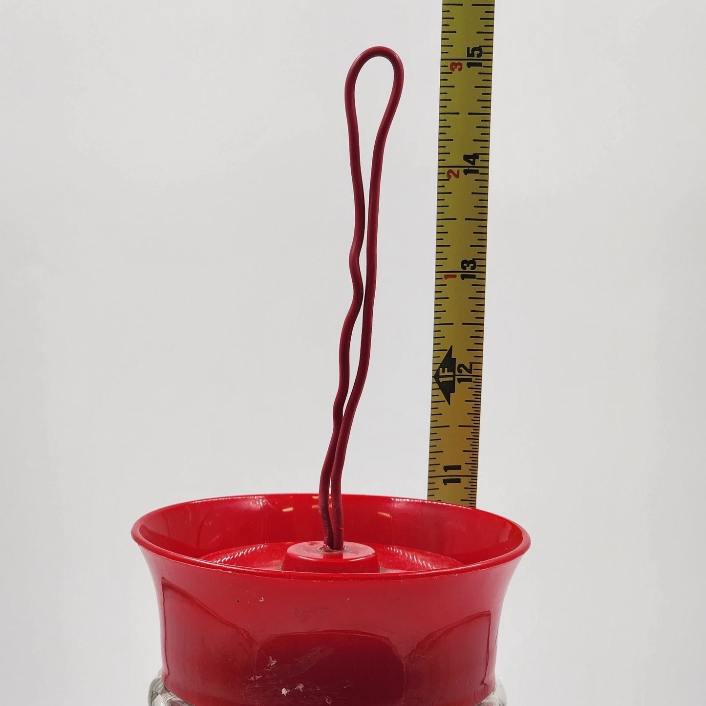 Clear Glass Panel Hummingbird Feeder Red Base 6 Yellow Flower Ports Gravity Feed