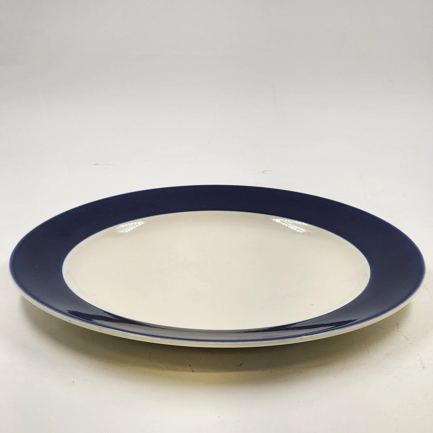 Homer Laughlin Best Charger Plate 12" White Cobalt Blue Edge Ritz Carlton Hotel
