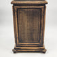 Vintage Gilt Faux Bamboo Caning Plastic Wastebasket Bin 14.5"