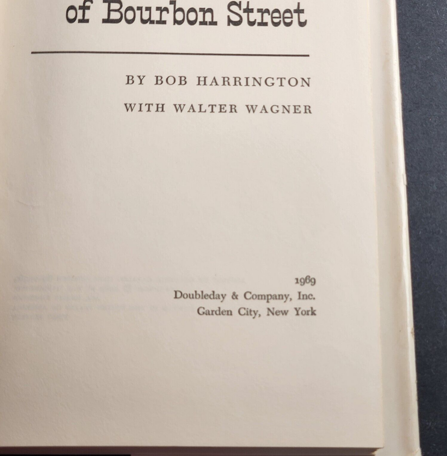 The Chaplain of Bourbon Street Signed Book Bob Harrington Vintage 1969 Hardcover