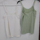 Poof Camisole Tank Top Lot 2 Spaghetti Strap Size L /XL White Sage Green China