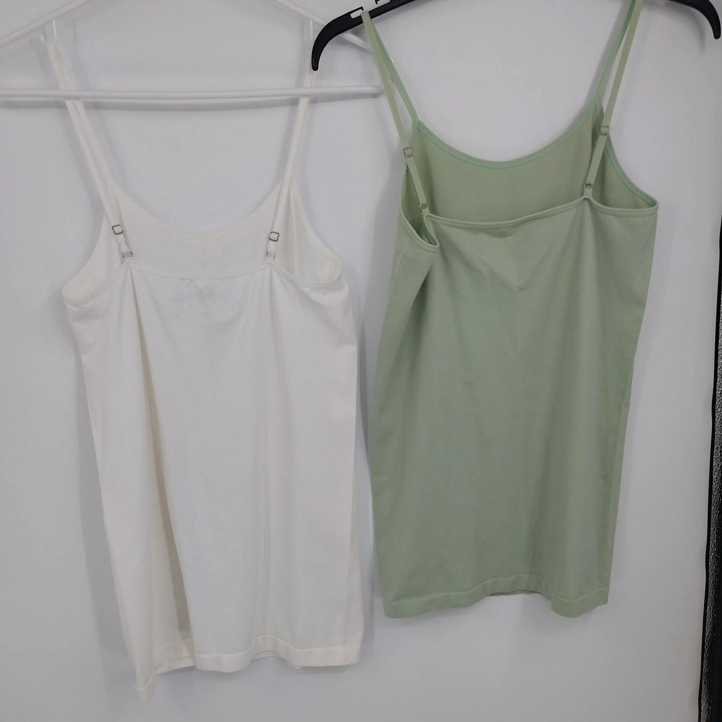 Poof Camisole Tank Top Lot 2 Spaghetti Strap Size L /XL White Sage Green China