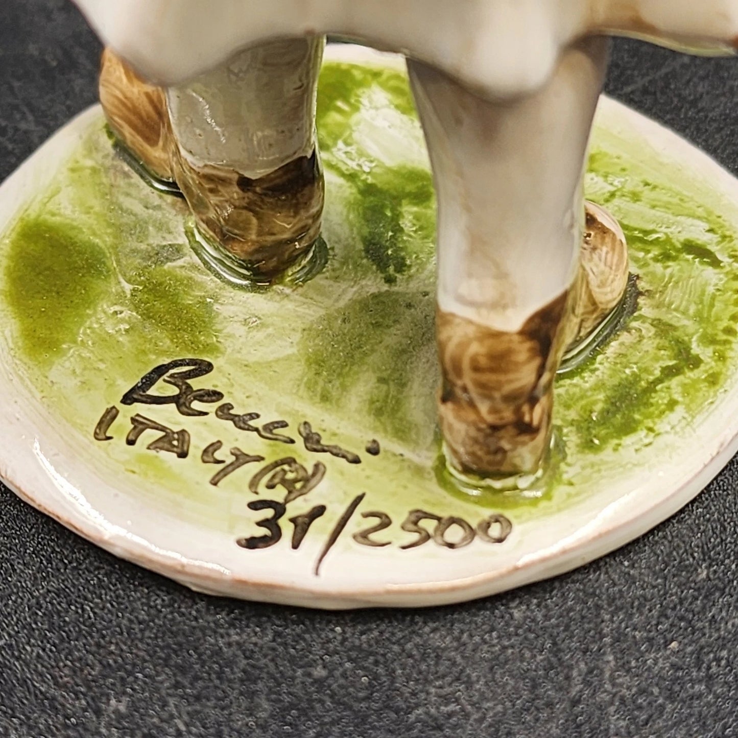 Beuciui Italy Capodimonte Figurine Girl w Glasses & Book Limited Edition 31/2500