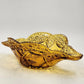 Kemple Amber Glass Napoleon Hat Banana Bowl 14.25" Wheatonware Console Dish
