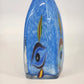 Milano Murano Sommerso Art Glass Vase Blue White Eyes 11.5 Inch