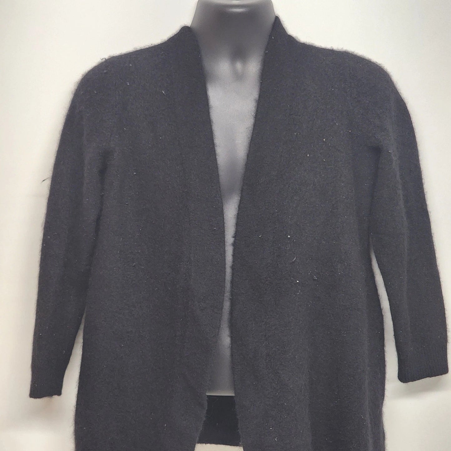 Cashmere Cardigan Sweater Black Size 1X Charter Club Women’s Knit Open Front Vtg