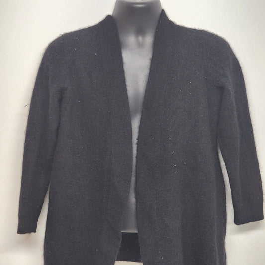 Cashmere Cardigan Sweater Black Size 1X Charter Club Women’s Knit Open Front Vtg