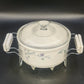 Pfaltzgraff April 2.5 Qt Casserole Dish with Glass Lid Expandable Holder USA