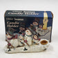 Giftco Glitter Snowmen Skiing Candle Holder Resin Original Box No Taper Candle