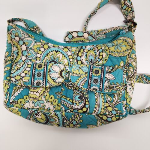 Vera Bradley Peacock Crossbody Purse Retired Zipper Handbag Double Pocket Sling