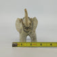 Trunk Up Lucky Elephant Figurine Crushed Oyster Shell Sculpture 5.5" Gray
