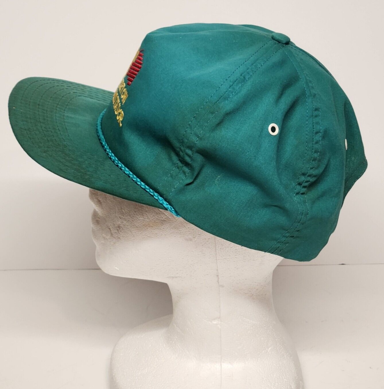 Sheraton El Conquistador Hat Low Profile Green Cap Terry Band Snapback Vintage