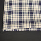 Navy Blue and White Plaid Rectangle Tablecloth 106 x 47 Inches Vintage