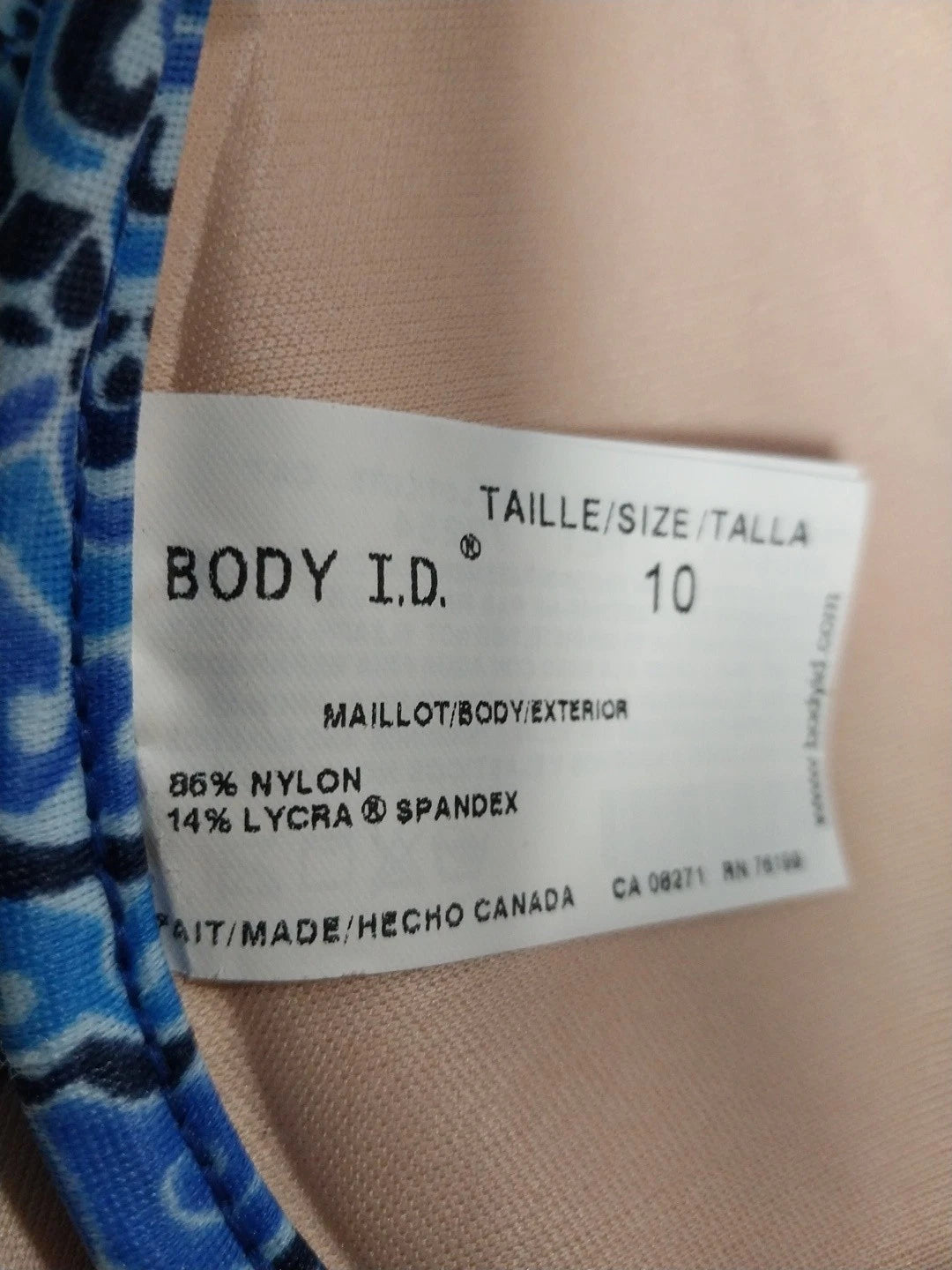 Body I.D. Blue Paisley 2-Piece Bikini Swimsuit Women's Size 10 Underwire