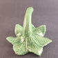 Ceramic Green Bud Flower Vase Single Stem Leaves Veins Candle Topper Vintage 7"