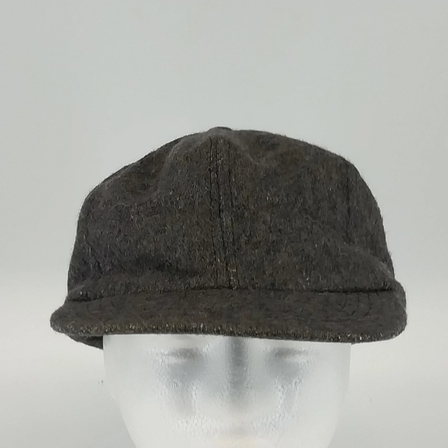 Wool Nylon Ear Flap Cap Charcoal Gray Winter Hat XL Heavy Soft Warm USA Vintage