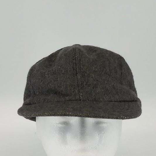 Wool Nylon Ear Flap Cap Charcoal Gray Winter Hat XL Heavy Soft Warm USA Vintage