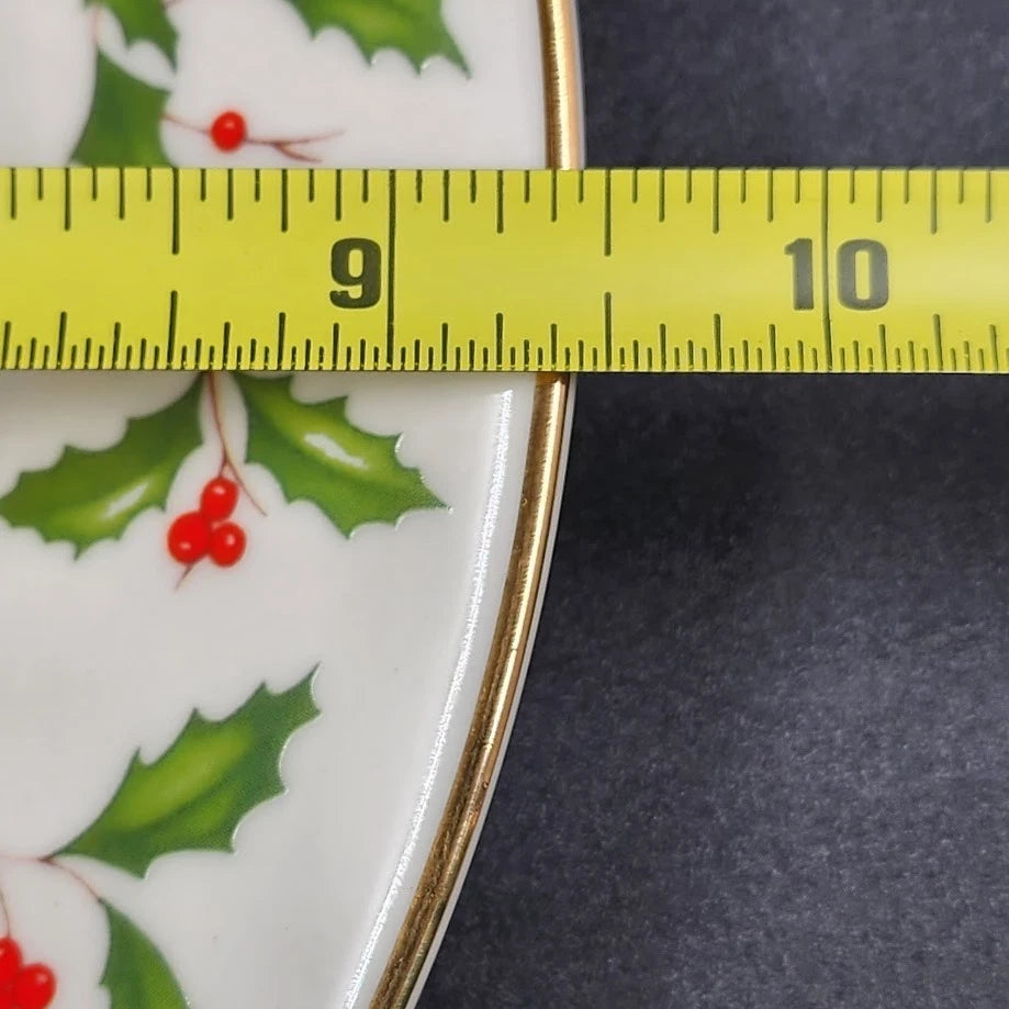 Lenox Holiday Cookie Plate Christmas Cookies for Santa Holly Berry Gold Rim 9.5"
