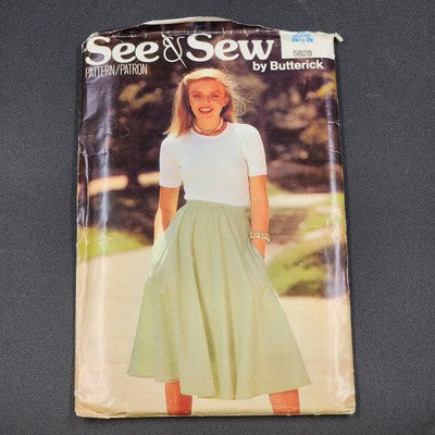 Butterick See and Sew 5828 Vintage Sewing Pattern Uncut Misses' Skirt Pattern