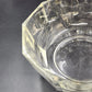 Clear Glass 10 Sided Serving Bowl 8.5" Heavy Paneled Thick Faceted Sides Vtg