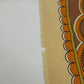 P Saint Hilaire Paris 30" Square Tan Scarf Paisley Floral Signed Vintage Cotton