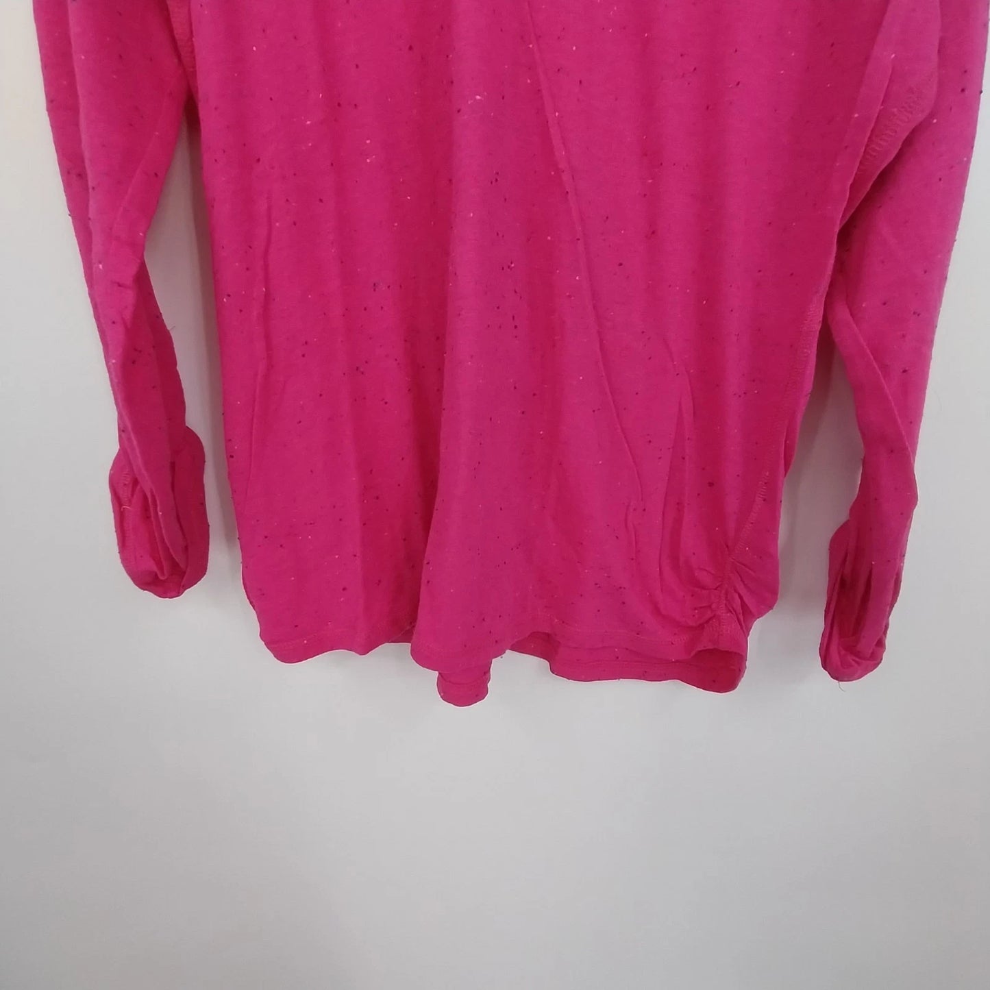 T by Talbots Pink Speckled Notch Neck Top Women MP Cotton