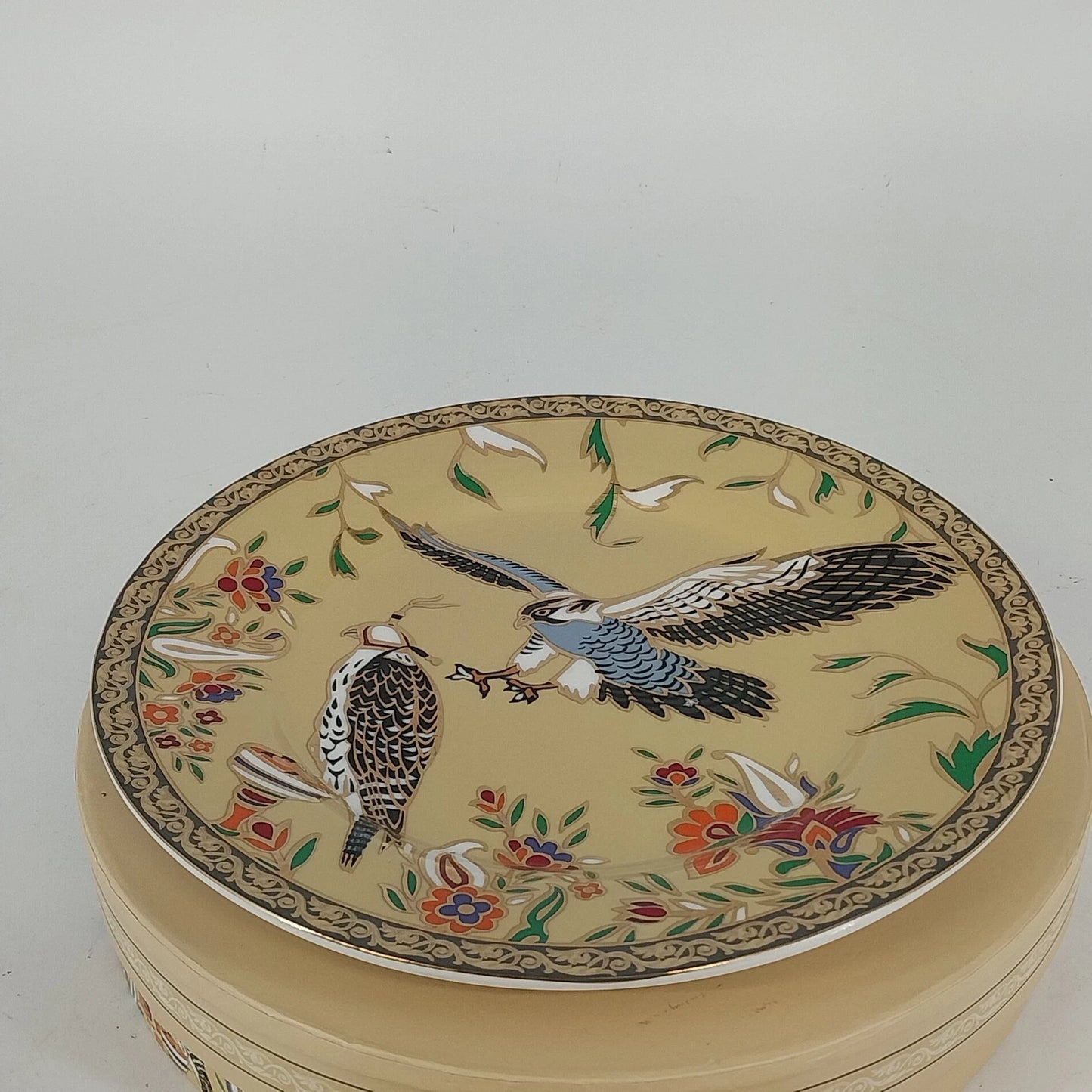 Adore Falcon of Wonderland China Plate 7.5" Bird & Floral Collectible Boxed Vtg