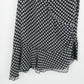 Spenser Jeremy Silk Polka Dot Wrap Front Blouse Womens M Sleeveless Ruffle Hem